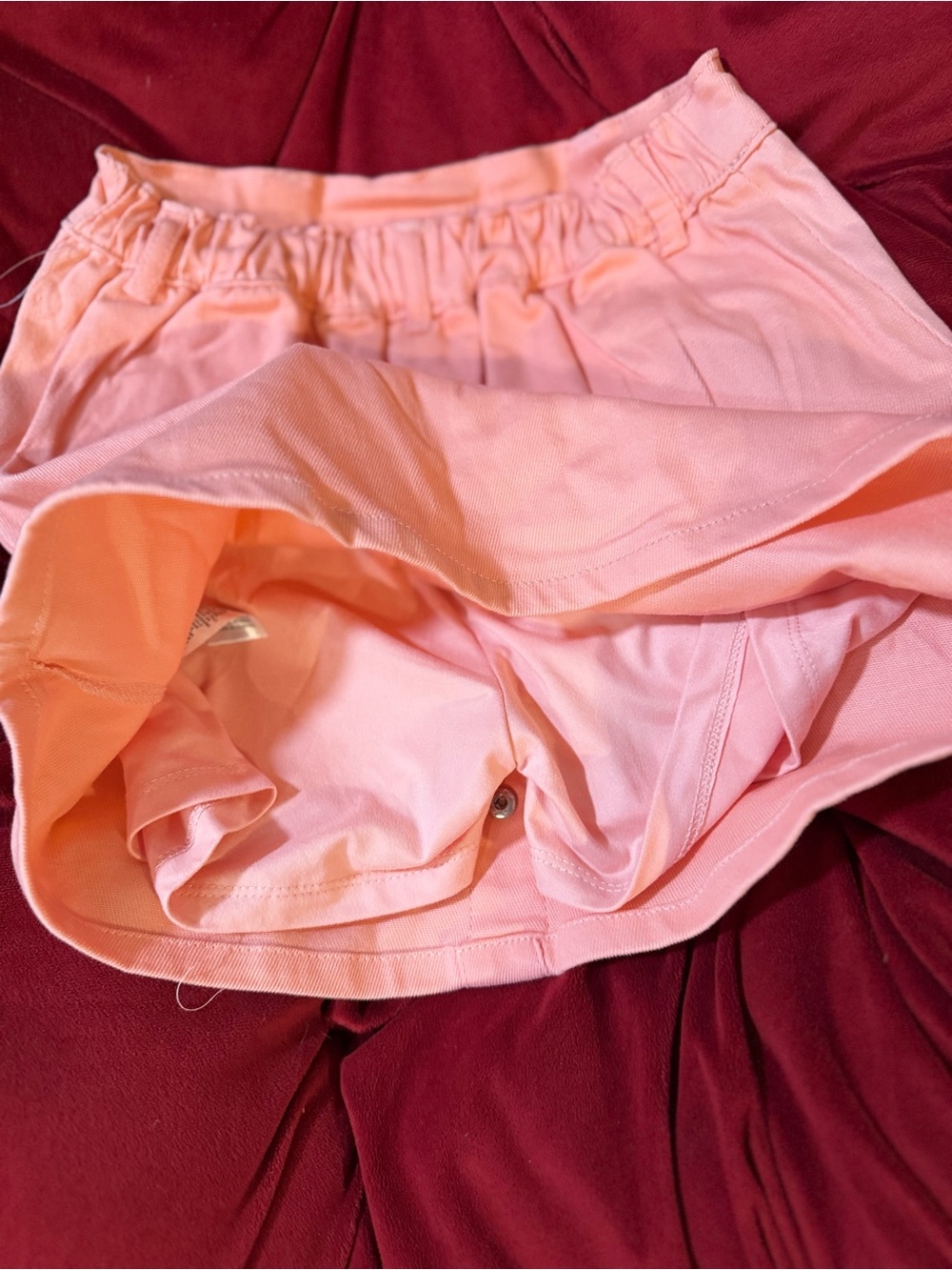 Women’s Pink Elastic-Waist Shorts with Inner Lining
